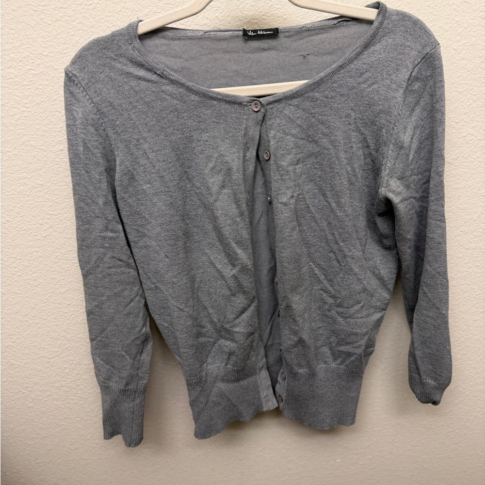 Gray Button-Up Cardigan